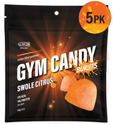 Protein Candy Bursts: center-filled gummy candies in a Tangerine flavor, offering 14g of protein. per pack